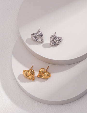 Crushed Heart Studs