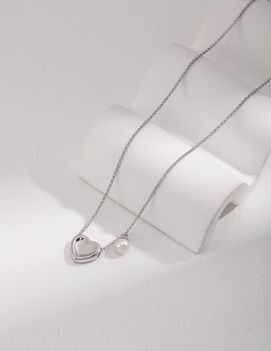 Pearl Accent Heart Necklace